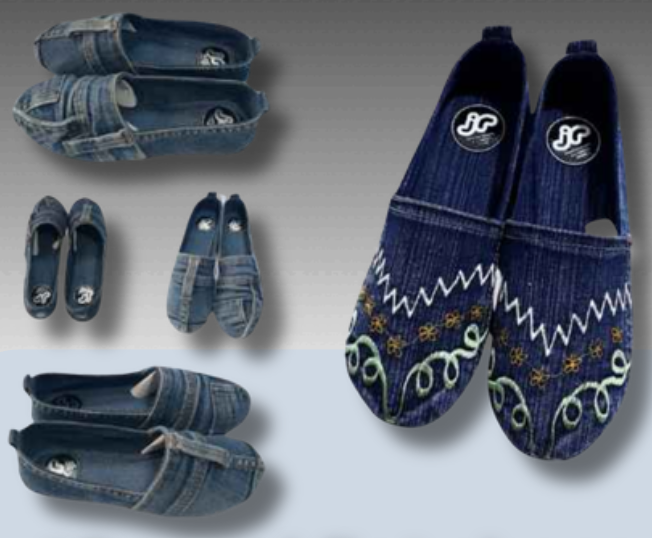 Sepatu flat kasual dari denim