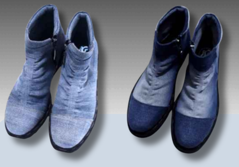 Sepatu boot eksklusif dari bahan denim